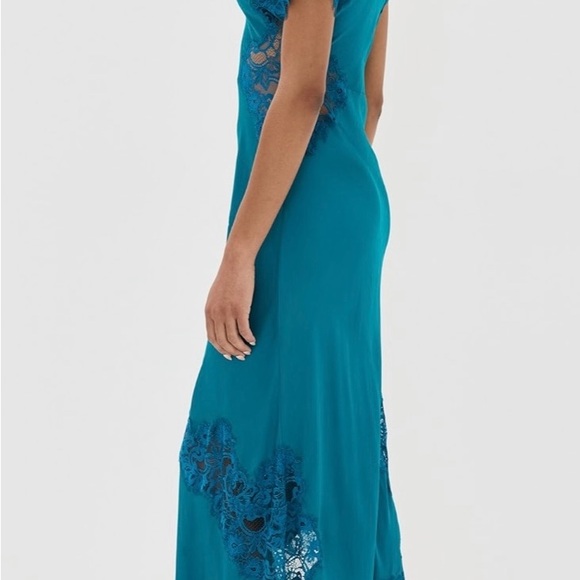 Alessia Teal Fluorite Lace Accent Dress size 4 - Picture 5 of 7
